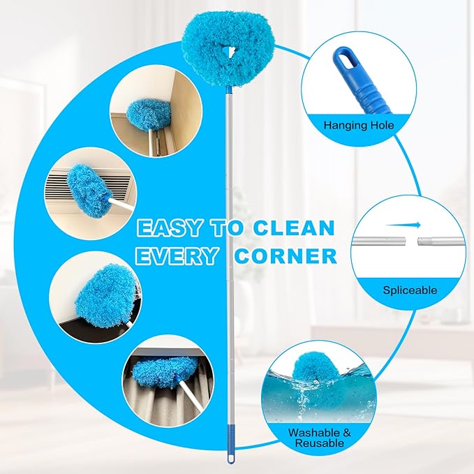 Ceiling Fan Cleaner Duster with Extension Pole - Removable